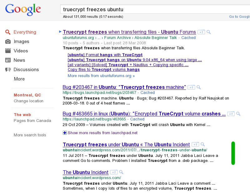 google images freezes firefox. I just wrote an entry entitled “Truecrypt freezes under Ubuntu“.